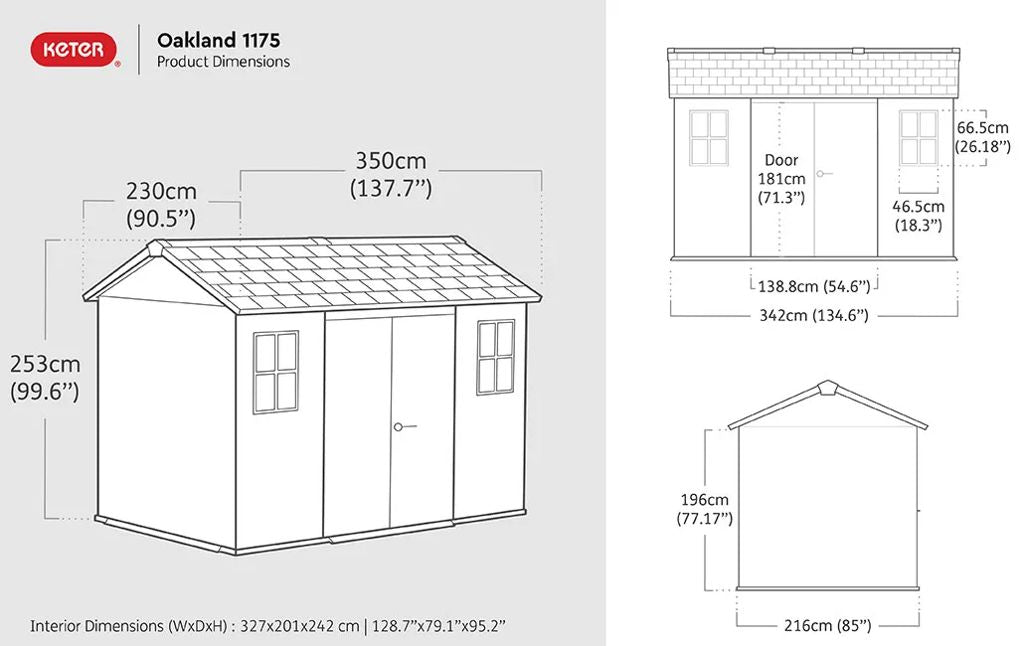 Keter Oakland 11x7.5 dimensions