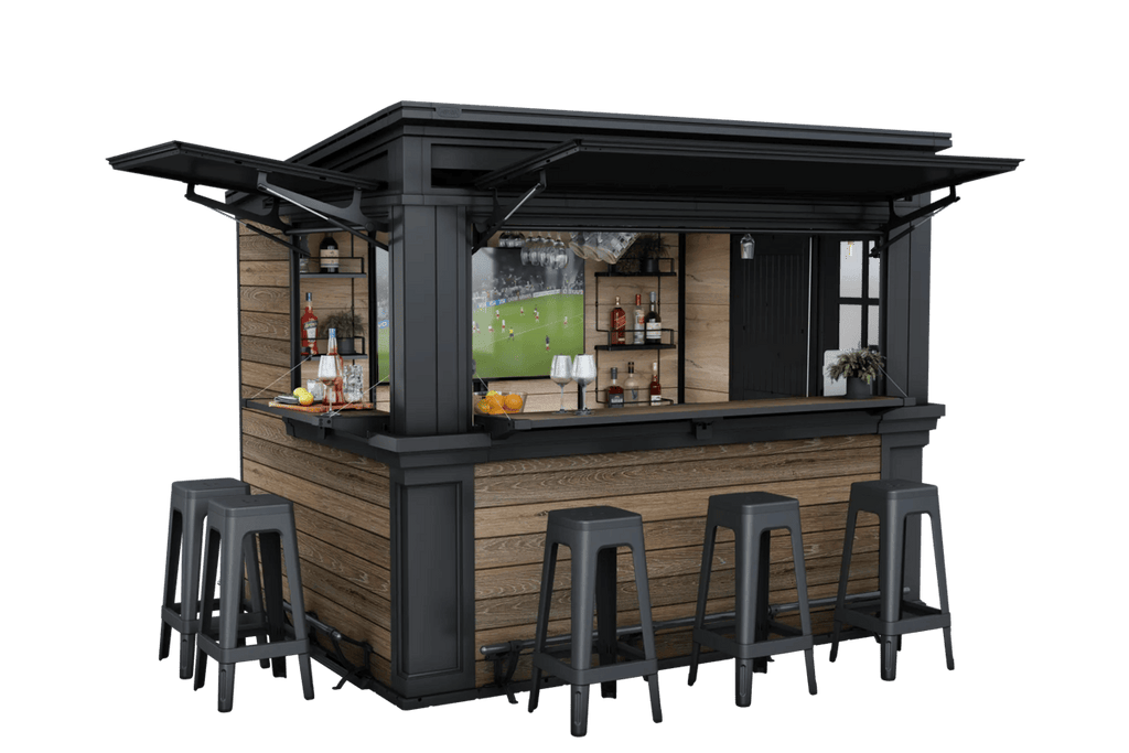 Keter Signature outdoor garden bar in walnut brown